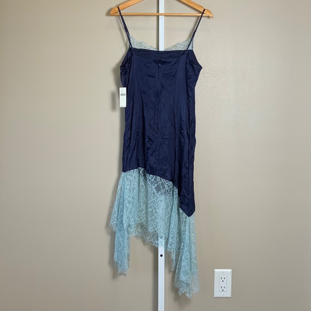 Anthropologie Lace-Trimmed Asymmetrical Midi Slip Dress - Picture 8 of 15